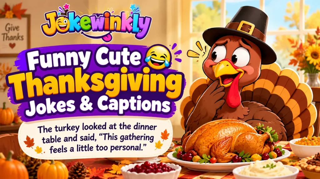 Funny Cute Thanksgiving Jokes & Captions 😂